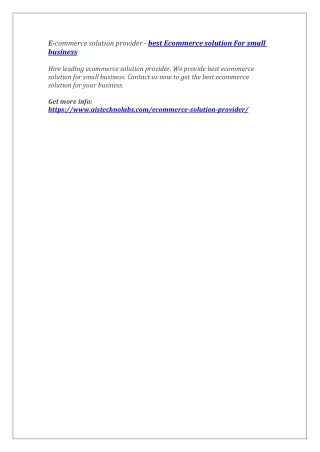 e commerce solution provider best ecommerce