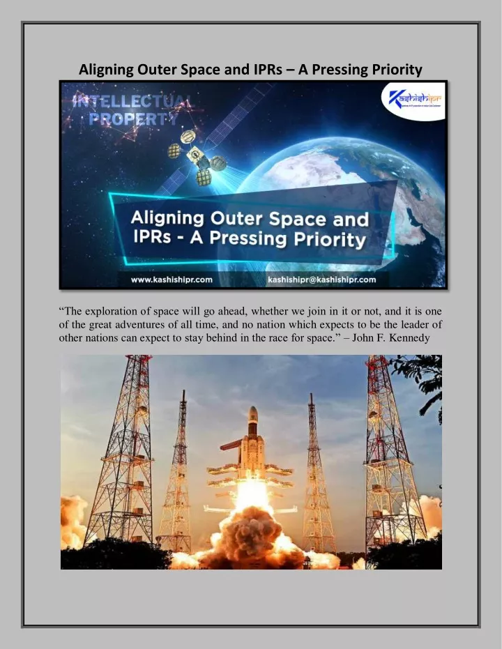 aligning outer space and iprs a pressing priority