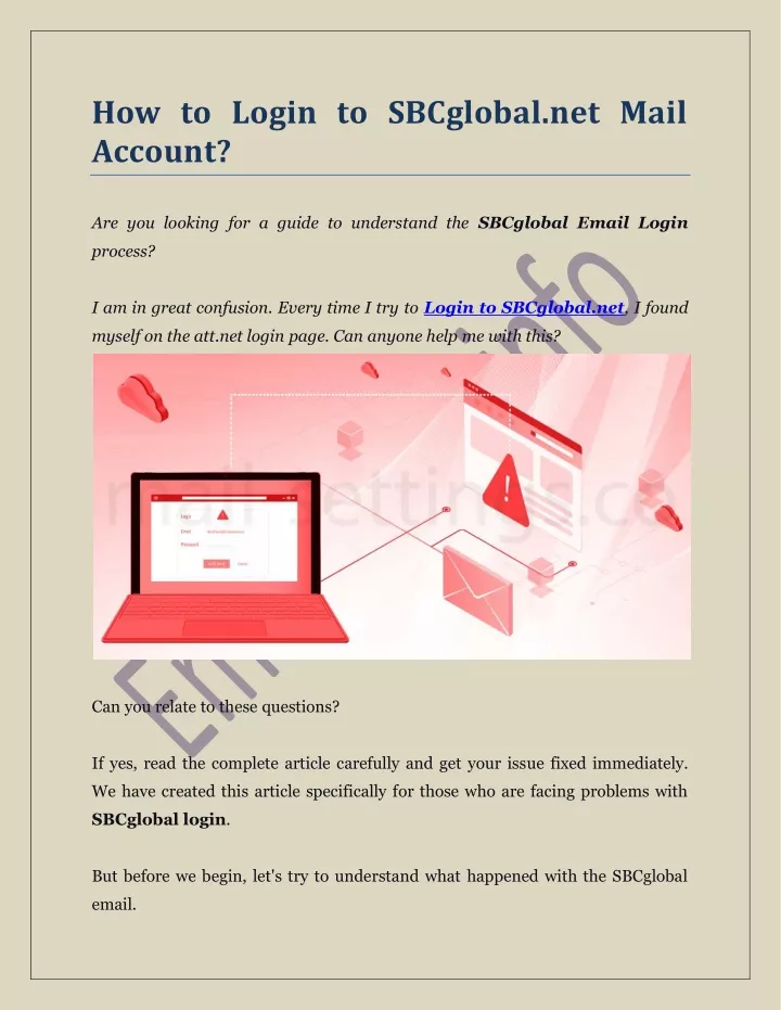 how to login to sbcglobal net mail account
