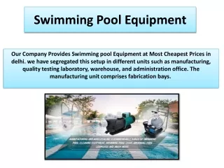 Swimming Pool Cleaning equipment suppliers in delhi