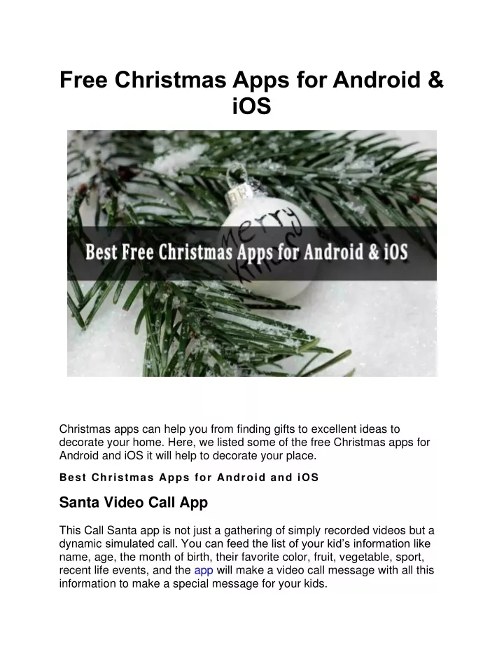 free christmas apps for android ios