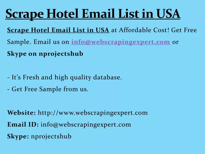scrape hotel email list in usa