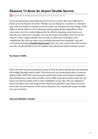 reasons to book an airport shuttle service