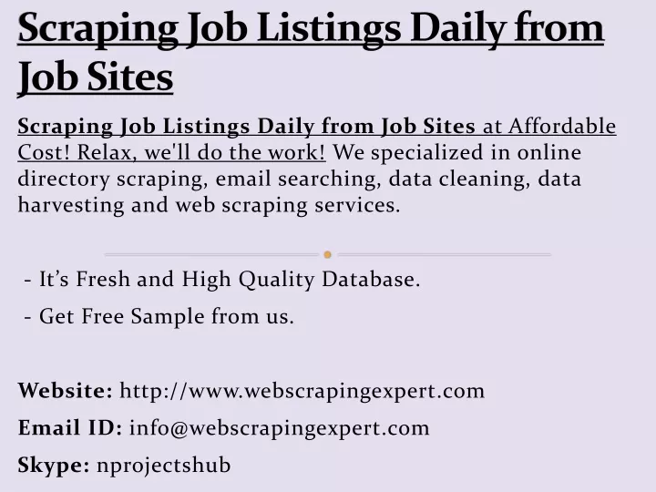 scraping job listings daily from job sites