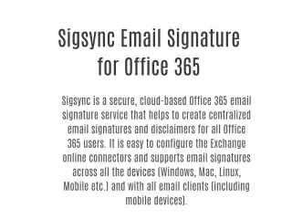 Sigsync Email Signature for Office 365