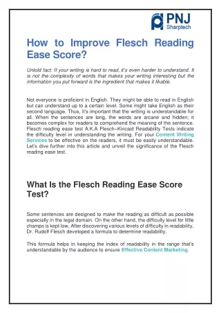 how to improve flesch reading ease score