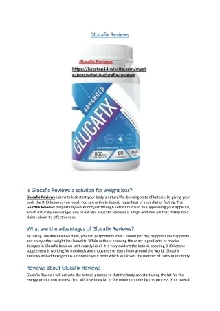 Glucafix Reviews