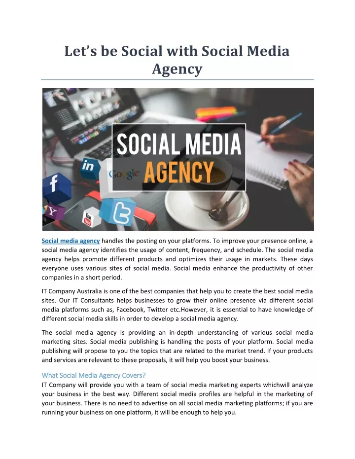 let s be social with social media agency