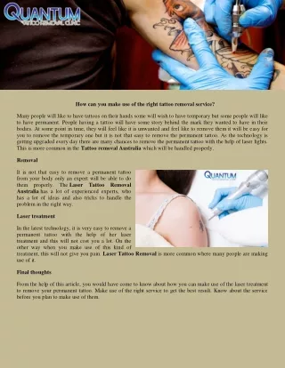 Laser Tattoo Removal Australia