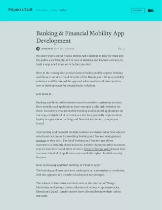 Banking & Financial Mobility App Development