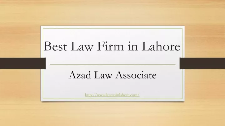 best law firm in lahore