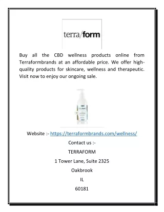 Online CBD Wellness Products for Sale | Terraformbrands.com