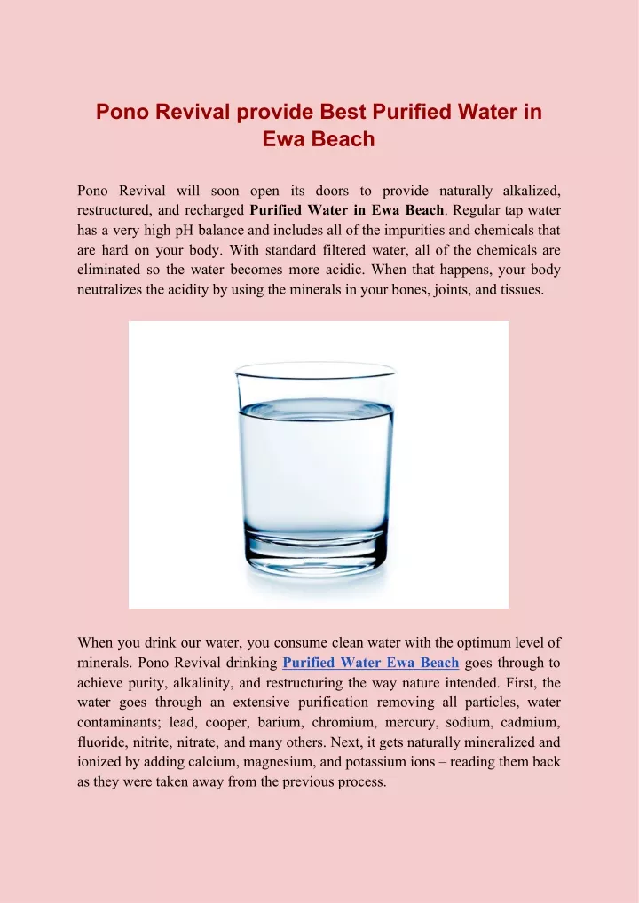 pono revival provide best purified water