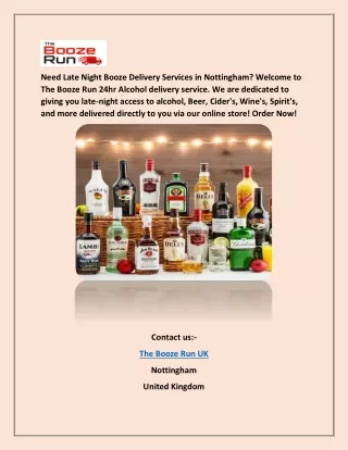 Nottingham Late Night Alcohol Delivery Service | The Booze Run