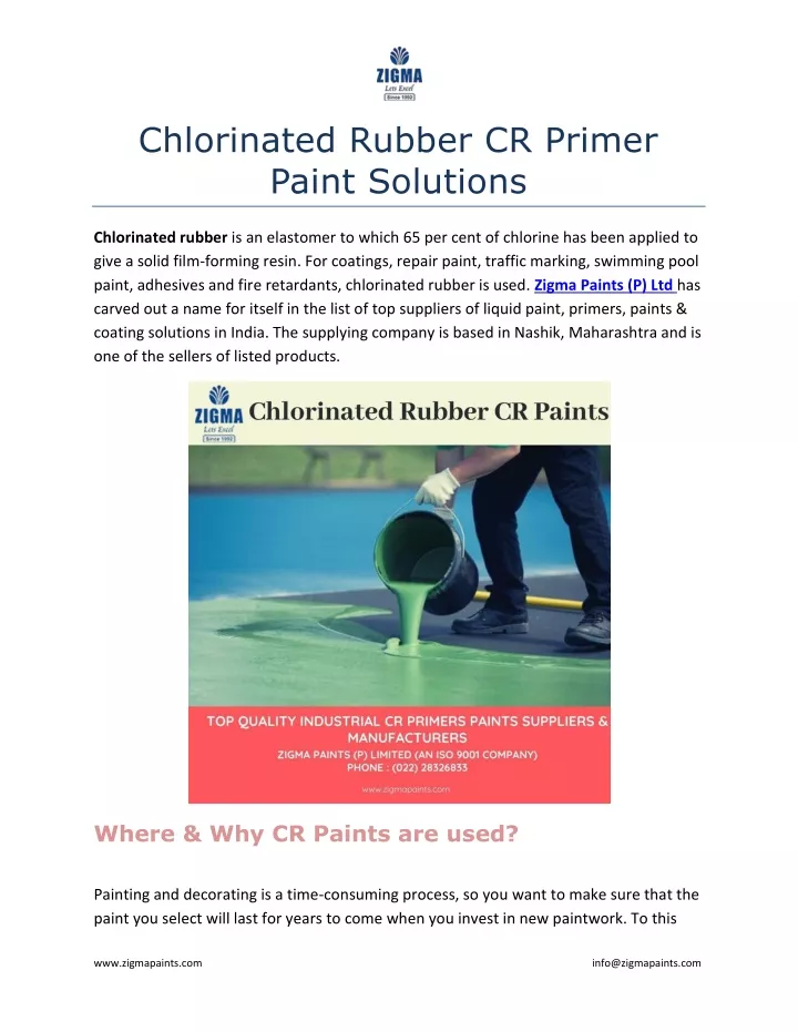 chlorinated rubber cr primer paint solutions