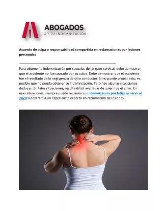 Latigazo Cervical Indemnización Abogados| Latigazocervical.info