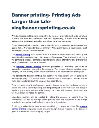 Banner printing-Printing Ads Larger than Life-vinylbannersprinting.co.uk