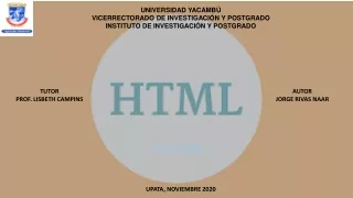 El Lenguaje HTML y sus Usos