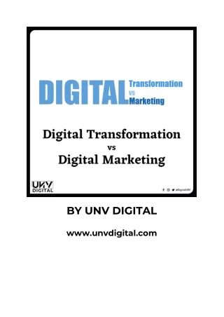 Digital Transformation vs Digital Marketing