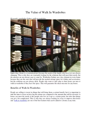 the value of walk in wardrobes
