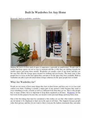 built in wardrobes for any home