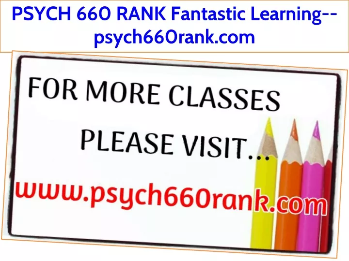 psych 660 rank fantastic learning psych660rank com