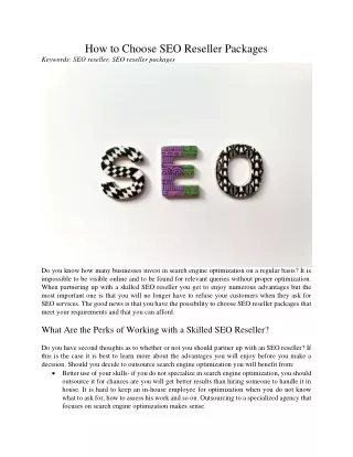 how to choose seo reseller packages keywords