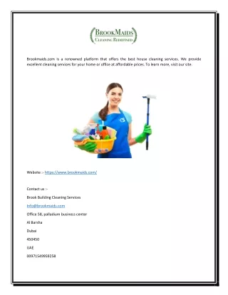 Affordable House Cleaning Services | Brookmaids.com