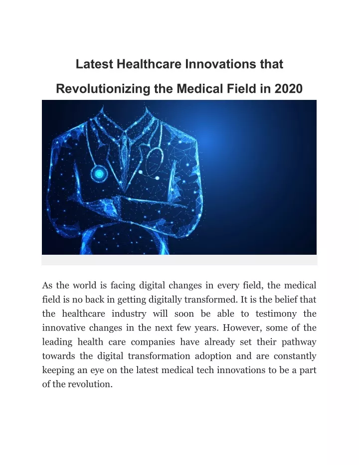 latest healthcare innovations that