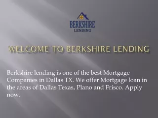 Mortgage Companies in Dallas Texas - Berkshire Lending