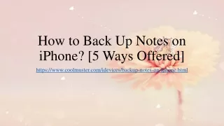 How to Back Up Notes on iPhone? [5 Ways Offered]