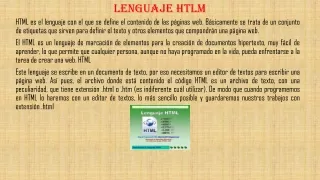 LENGUAJE HTML Y USOS