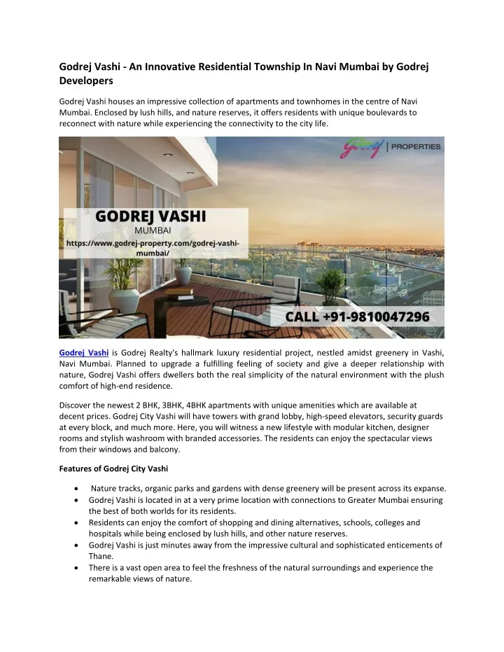 godrej vashi an innovative residential township