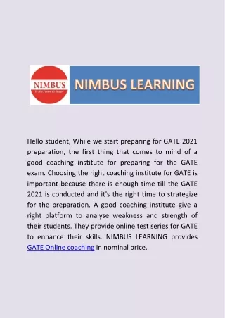 hello student while we start preparing for gate