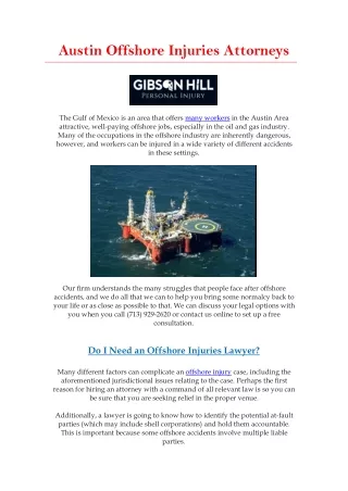 austin offshore injuries attorneys