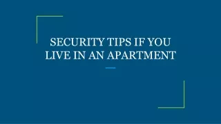 security tips if you live in an apartment