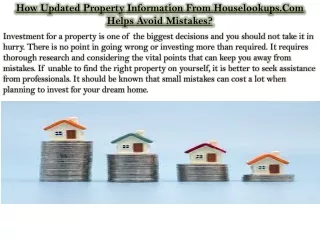 How Updated Property Information From Houselookups.Com Helps Avoid Mistakes?