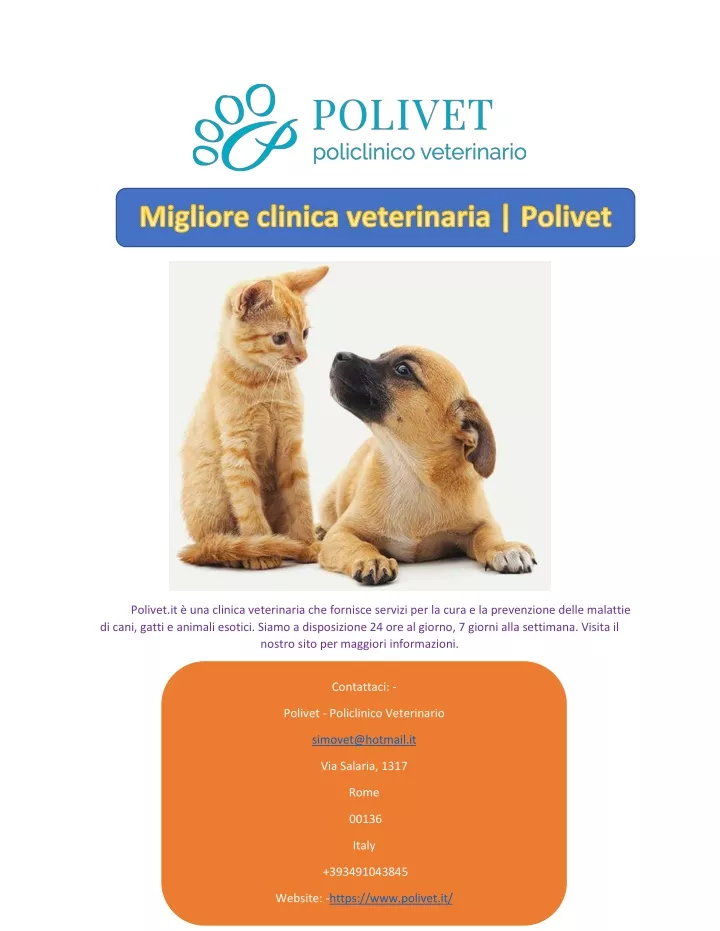 polivet it una clinica veterinaria che fornisce