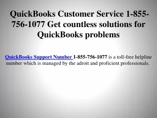 Quickbooks  Support Number