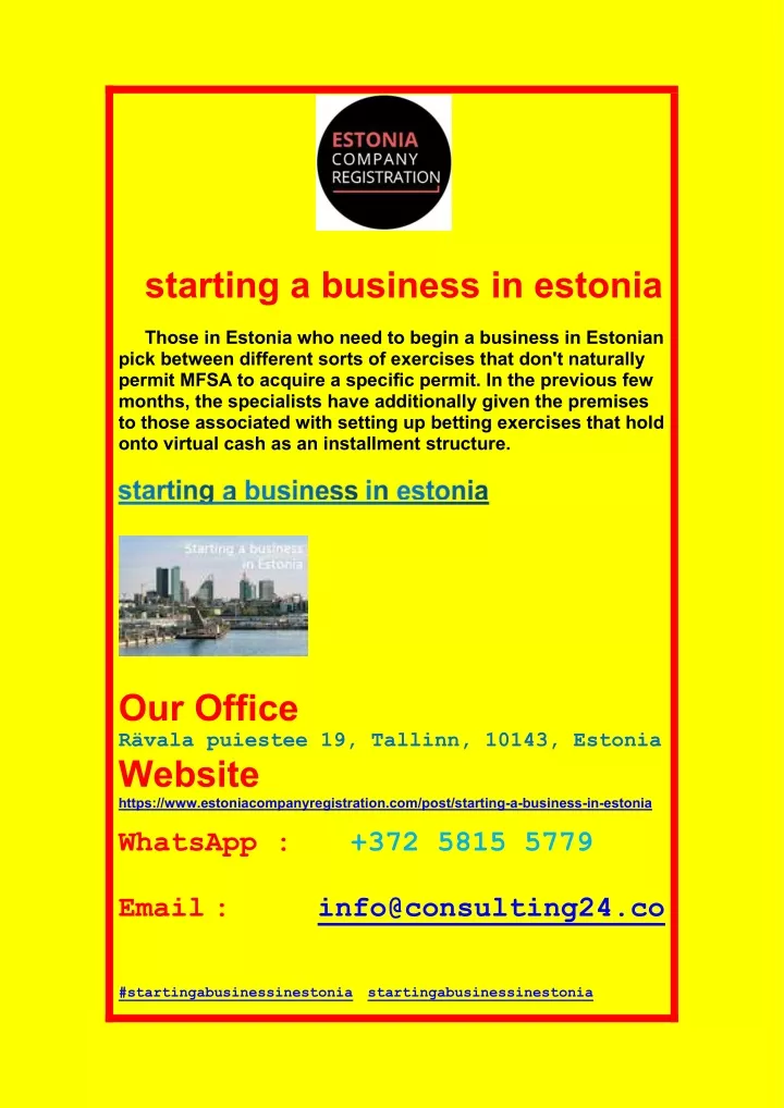 starting a business in estonia