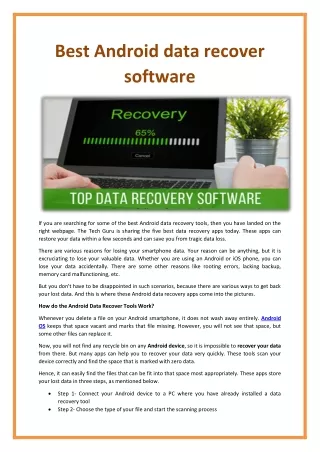 best android data recover software