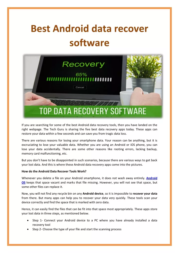 best android data recover software