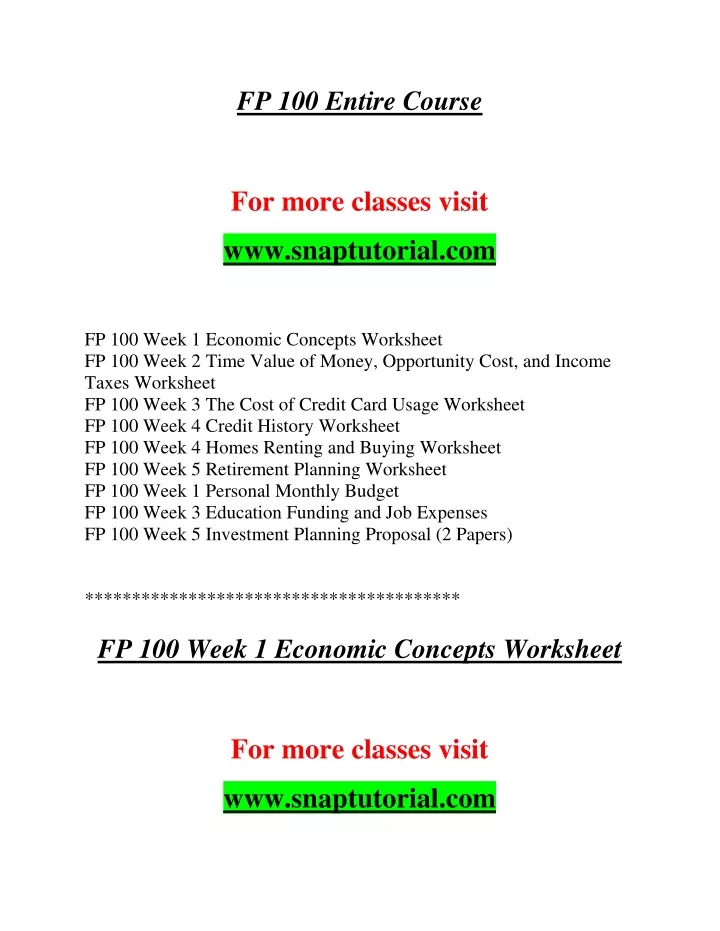 fp 100 entire course