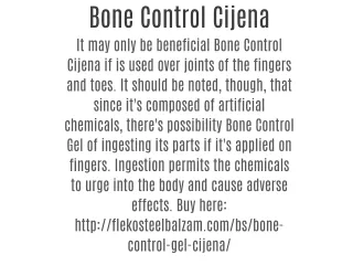 Bone Control Cijena