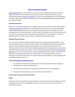 what is calibrated plywood