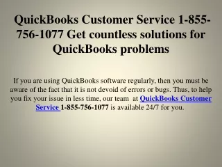 1-855-756-1077 ,Quickbooks Customer Service