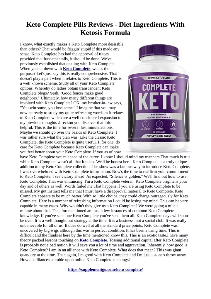keto complete pills reviews diet ingredients with