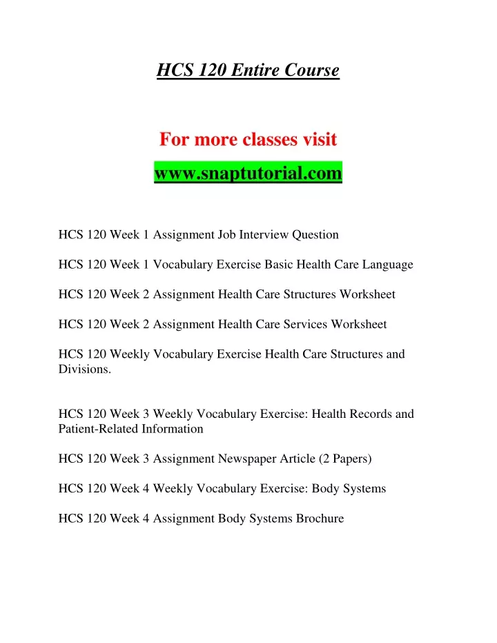 hcs 120 entire course