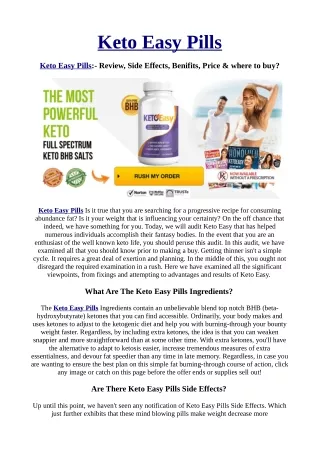 The Millionaire Guide On Keto Easy Pills To Help You Get Rich.