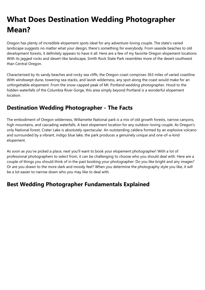 what does destination wedding photographer mean